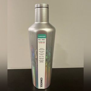 Corkcicle Canteen - Silver, Subtle Rainbow Design